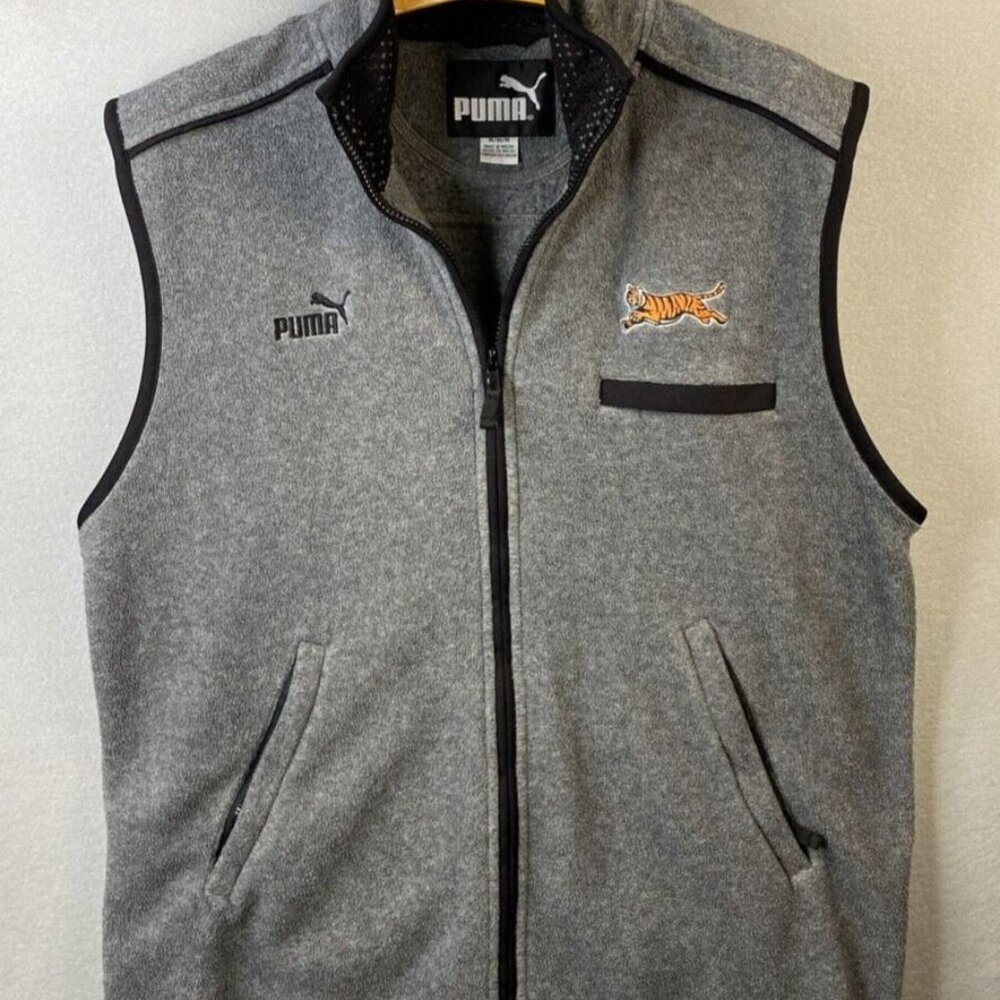 PUMA Vest Mens M Fleece NFL Sportswear Full Zip Cincinnati Bengals Logo Football